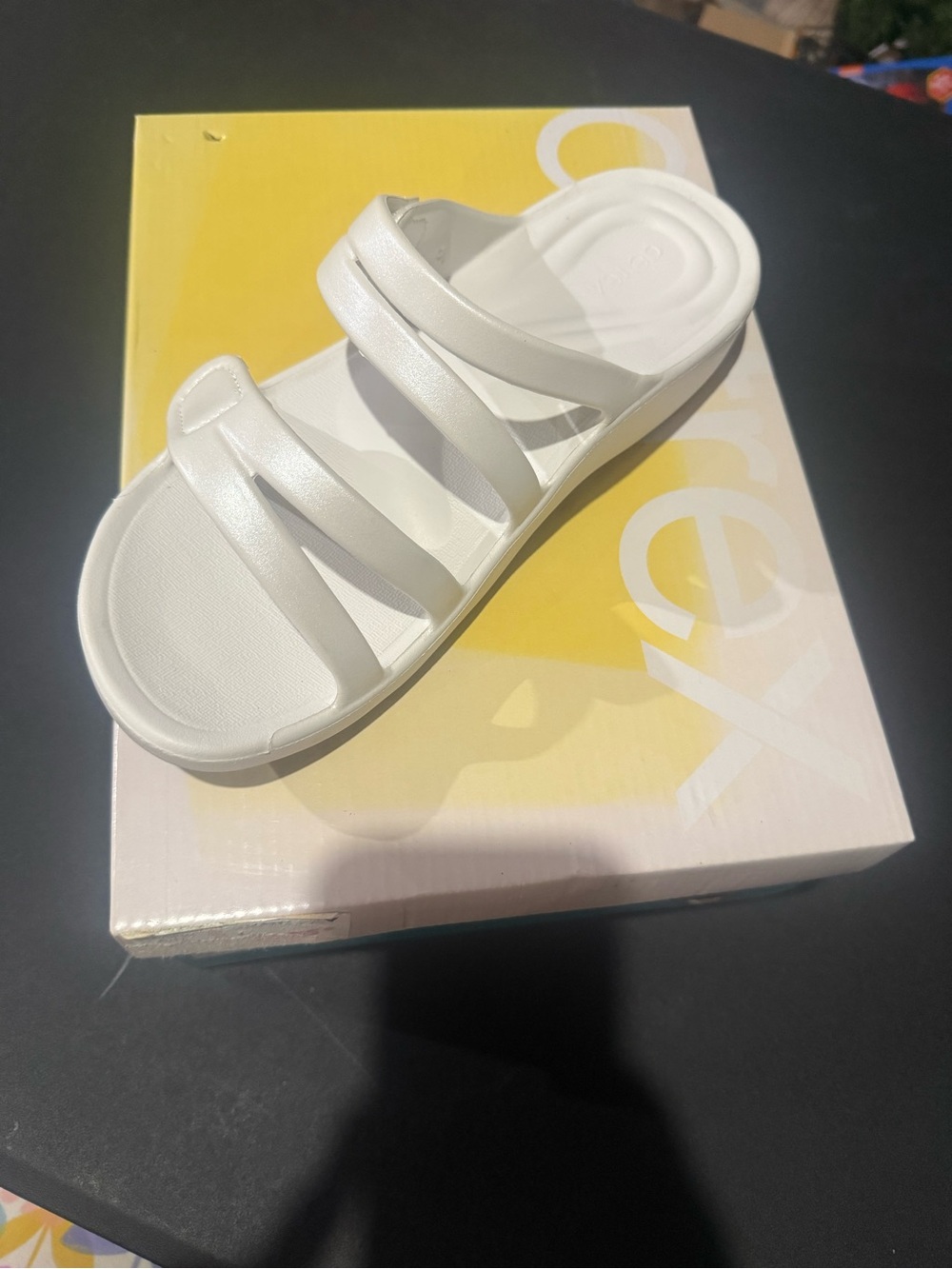 Aetrex Women's White Triple-Strap Slide Sandal